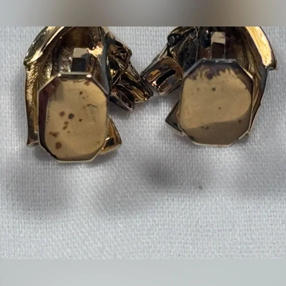 VTG Rick Cameron Wolf Head Cufflinks - Vermeil 925 Silver-Gilt 24k Gold Wildlife